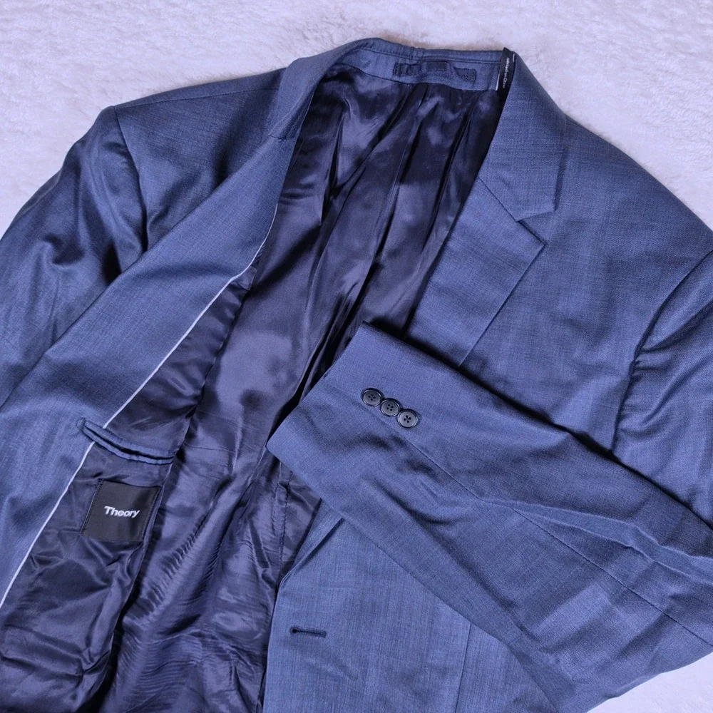 Theory Rodolf CF Enderby Mens 42R Blue Wool L/S 2-Button Blazer 10771801